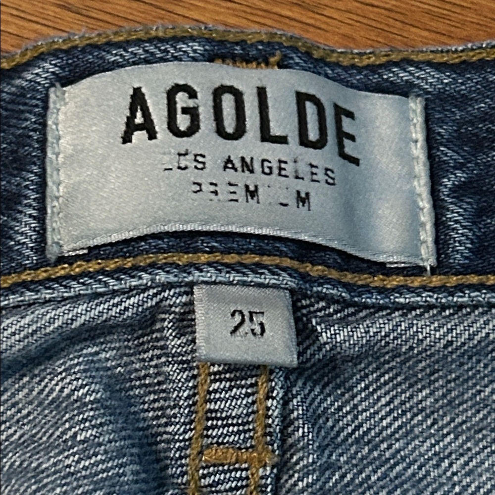 AGOLDE Women's 25 Riley High Rise Straight Crop Distressed Ankle Length Jean - Picture 2 of 9